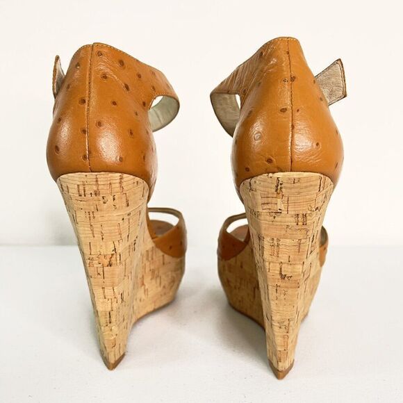 MICHAEL Michael Kors Ariana Ostrich Cork Wedge Sandals - Picture 5 of 6